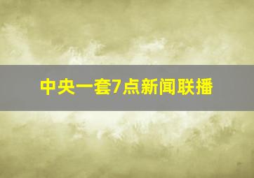 中央一套7点新闻联播