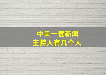 中央一套新闻主持人有几个人