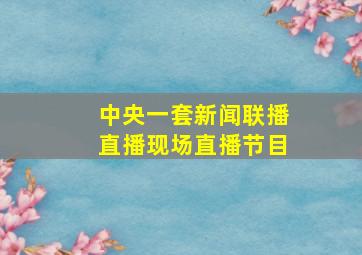 中央一套新闻联播直播现场直播节目