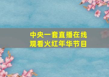 中央一套直播在线观看火红年华节目