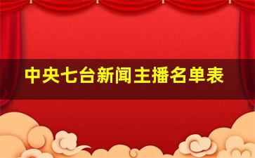 中央七台新闻主播名单表