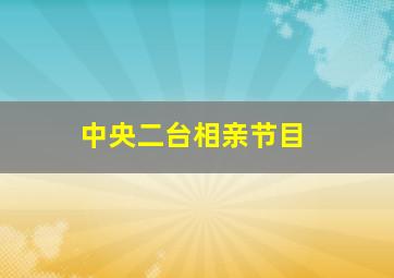 中央二台相亲节目