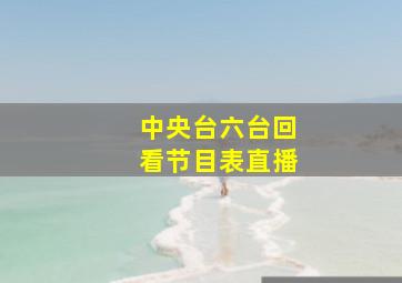 中央台六台回看节目表直播