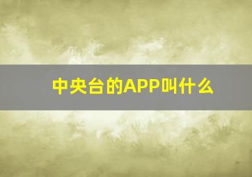 中央台的APP叫什么