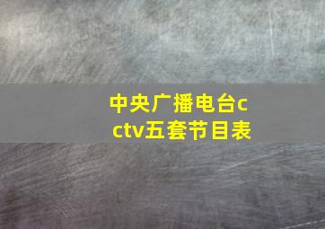 中央广播电台cctv五套节目表