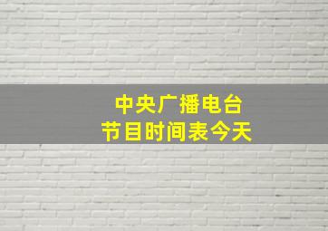 中央广播电台节目时间表今天