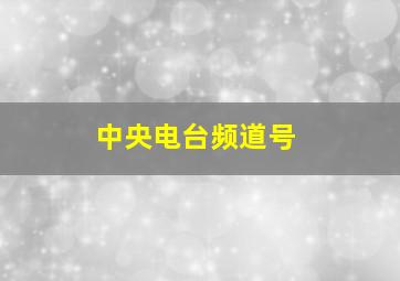 中央电台频道号