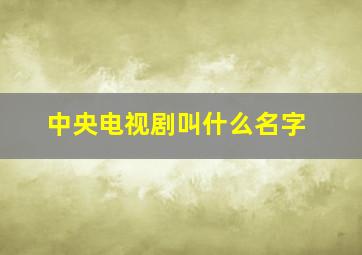 中央电视剧叫什么名字