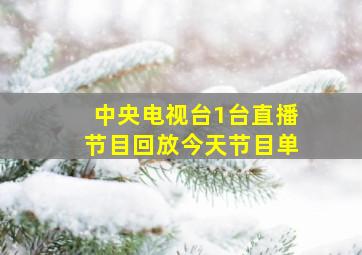 中央电视台1台直播节目回放今天节目单