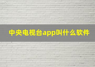 中央电视台app叫什么软件