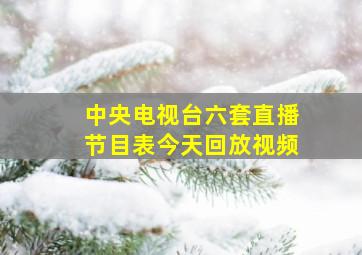 中央电视台六套直播节目表今天回放视频