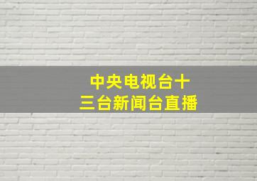 中央电视台十三台新闻台直播