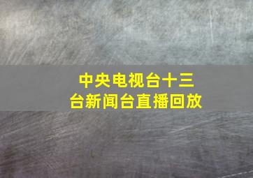 中央电视台十三台新闻台直播回放