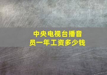 中央电视台播音员一年工资多少钱