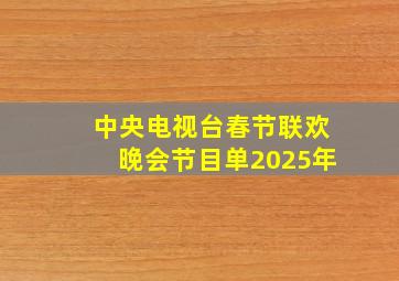 中央电视台春节联欢晚会节目单2025年