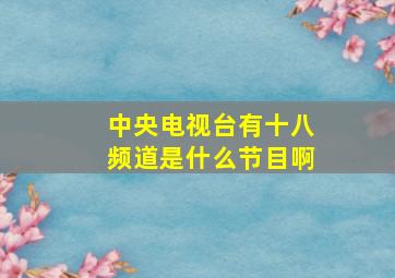 中央电视台有十八频道是什么节目啊