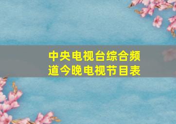 中央电视台综合频道今晚电视节目表