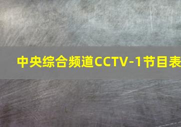 中央综合频道CCTV-1节目表