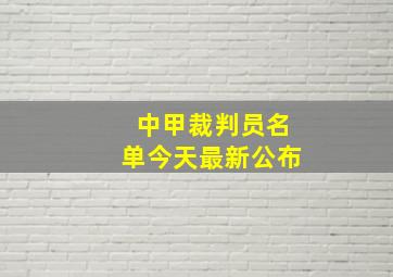 中甲裁判员名单今天最新公布