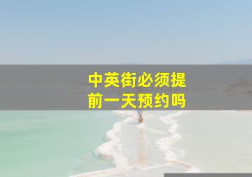 中英街必须提前一天预约吗