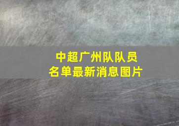 中超广州队队员名单最新消息图片