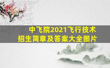 中飞院2021飞行技术招生简章及答案大全图片