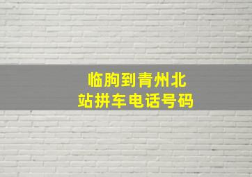 临朐到青州北站拼车电话号码