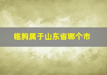 临朐属于山东省哪个市