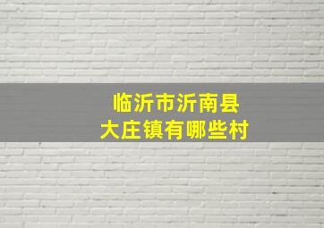 临沂市沂南县大庄镇有哪些村