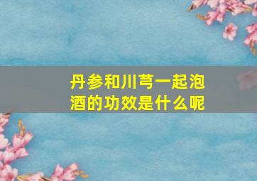 丹参和川芎一起泡酒的功效是什么呢