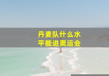 丹麦队什么水平能进奥运会