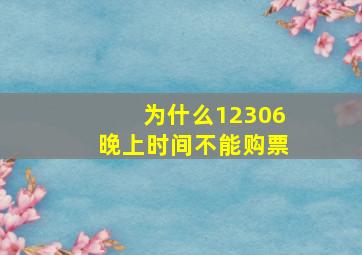 为什么12306晚上时间不能购票