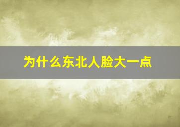 为什么东北人脸大一点