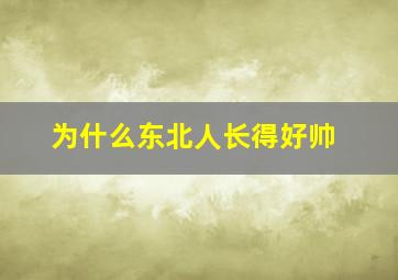 为什么东北人长得好帅