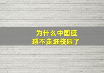 为什么中国篮球不走进校园了