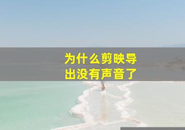 为什么剪映导出没有声音了