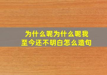 为什么呢为什么呢我至今还不明白怎么造句