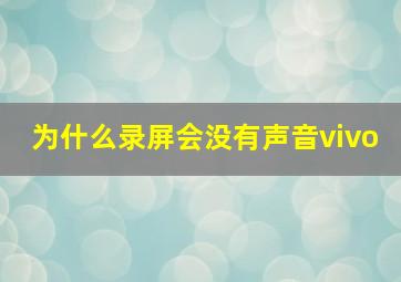 为什么录屏会没有声音vivo