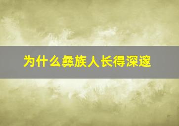 为什么彝族人长得深邃