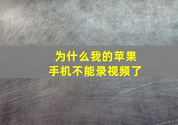 为什么我的苹果手机不能录视频了