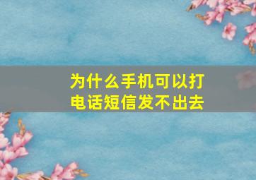 为什么手机可以打电话短信发不出去