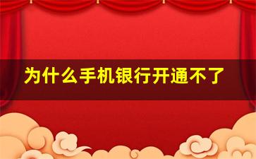 为什么手机银行开通不了