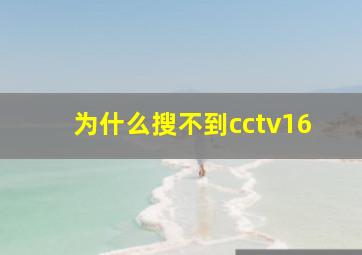 为什么搜不到cctv16