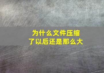 为什么文件压缩了以后还是那么大