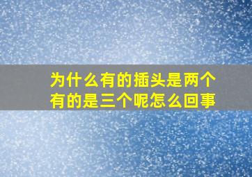 为什么有的插头是两个有的是三个呢怎么回事