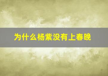 为什么杨紫没有上春晚