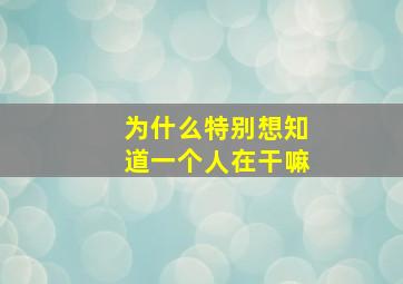 为什么特别想知道一个人在干嘛