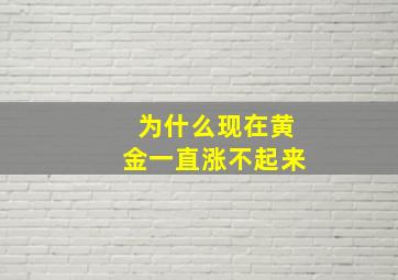 为什么现在黄金一直涨不起来