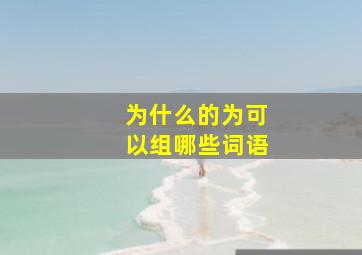 为什么的为可以组哪些词语