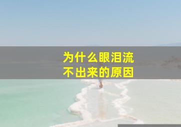 为什么眼泪流不出来的原因